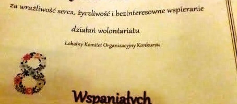 Wolontariat KM Aktywni Sochaczew wyróżniony w "Ośmiu Wspaniałych"