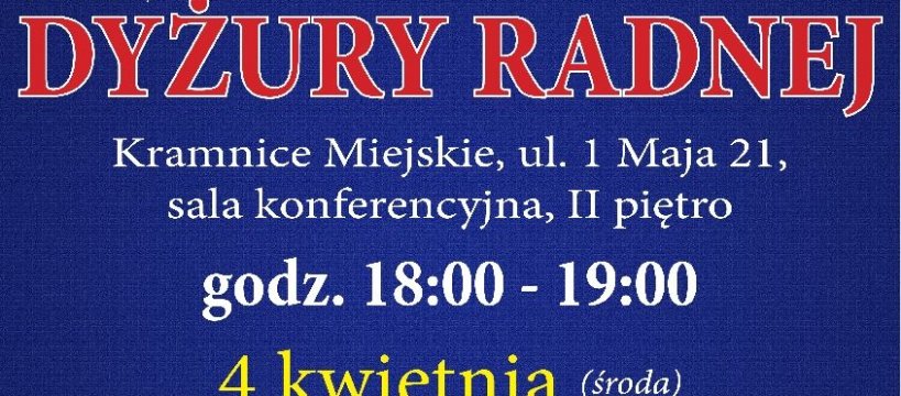 Zapraszam na dyżury radnej