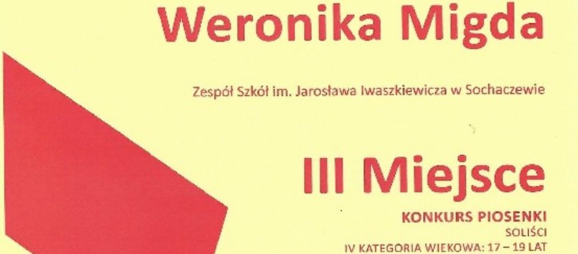 Kolejne sukcesy Weroniki z Iwaszkiewicza