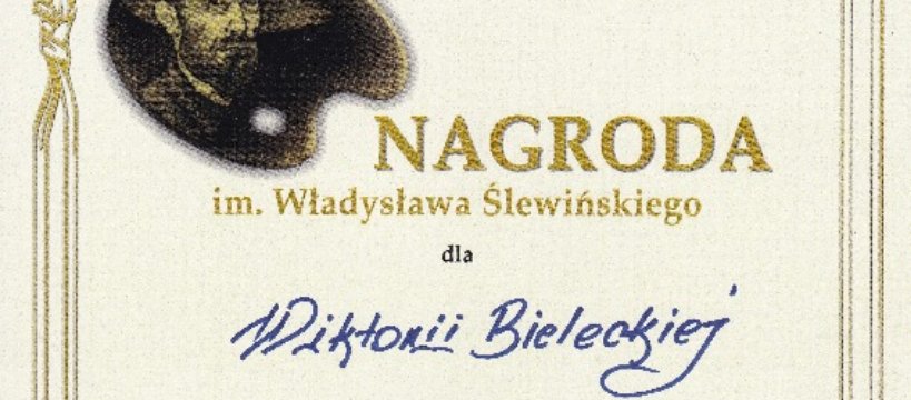 Nagroda w VII Sochaczewskim Ogólnopolskim konkursie plastycznym im. Władysława Ślewińskiego