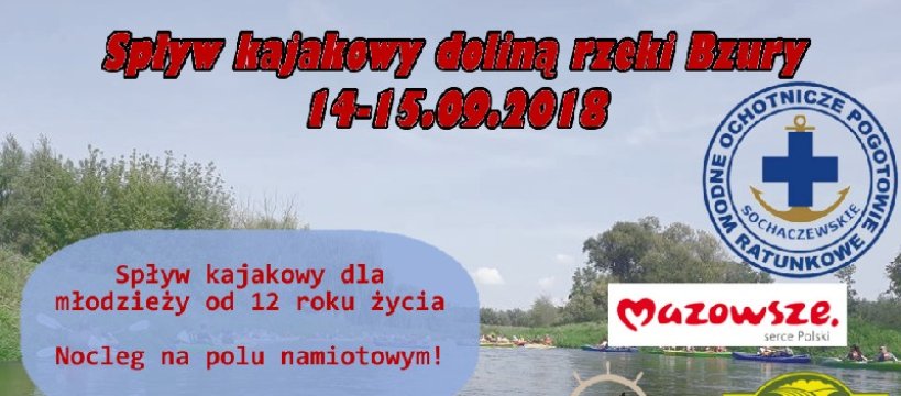 Spływ kajakowy doliną rzeki Bzury