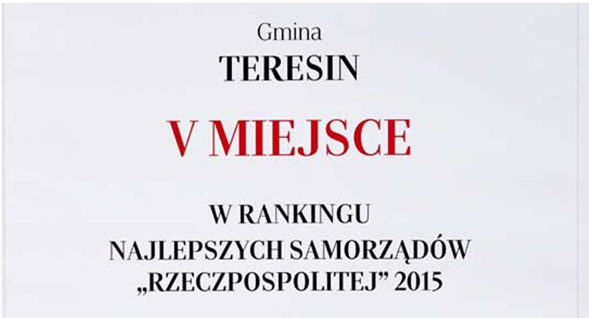 GMINA TERESIN W ZŁOTEJ 100 SAMORZĄDÓW