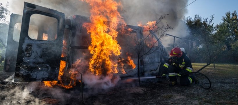 Pożar samochodu w Gawłowie 