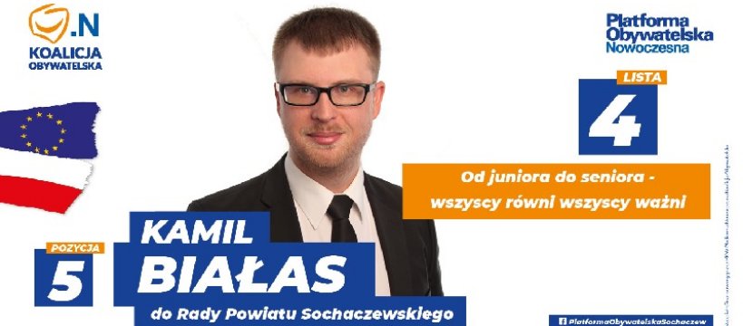 Kamil Białas - kandydat do rady powiatu sochaczewskiego