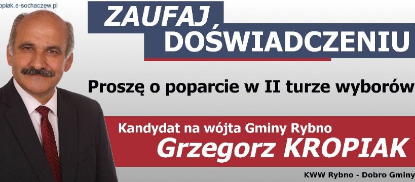 Proszę o Państwa poparcie w II turze wyborów