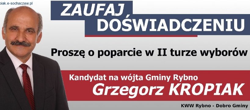 Serdecznie proszę o Państwa poparcie w II turze wyborów