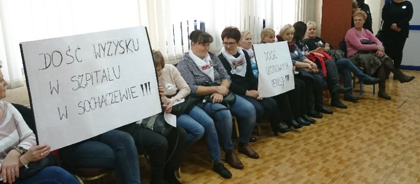 Protest pracowników sochaczewskiego szpitala 