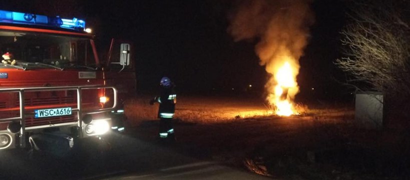 Pożar transformatora w miejscowości Elżbietów