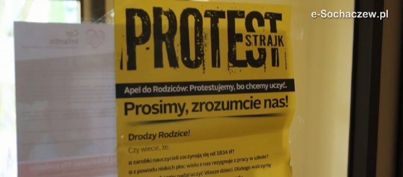 Strajk nauczycieli w Sochaczewie - komentarz Starostwa - VIDEO