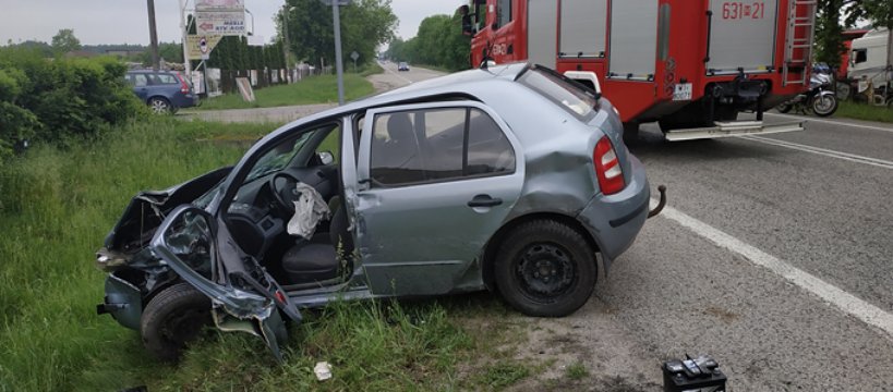 Zdarzenie drogowe w Kuznocinie 