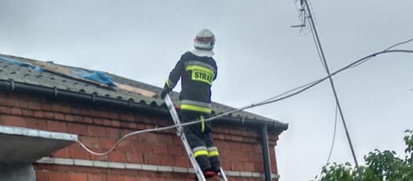Skutki burzy w Aleksandrowie i Miękinkach