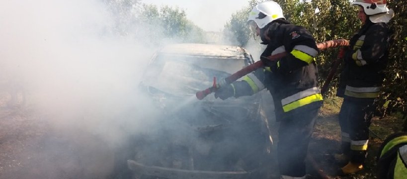 Pożar samochodu osobowego w Brzozowie Starym