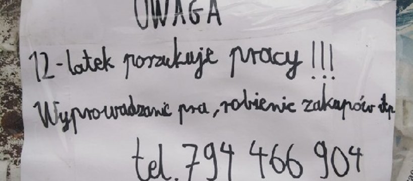 12-letni Filip poszukuje wakacyjnego zajęcia
