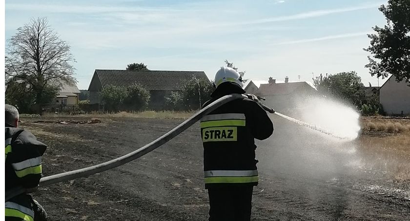 Pożar rżyska w miejscowości Kamion Duży