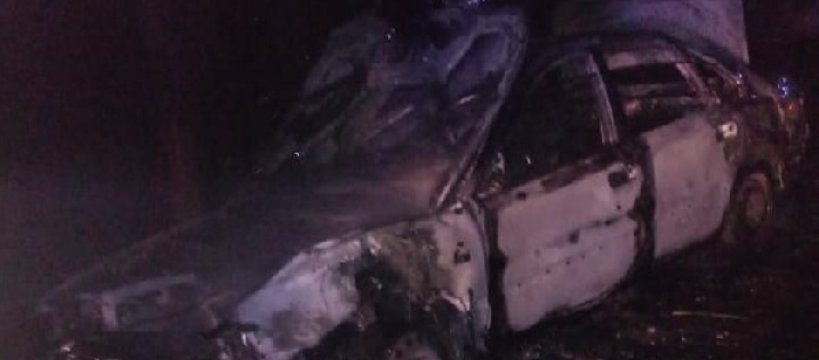 Pożar samochodu w miejscowości Wężyki 