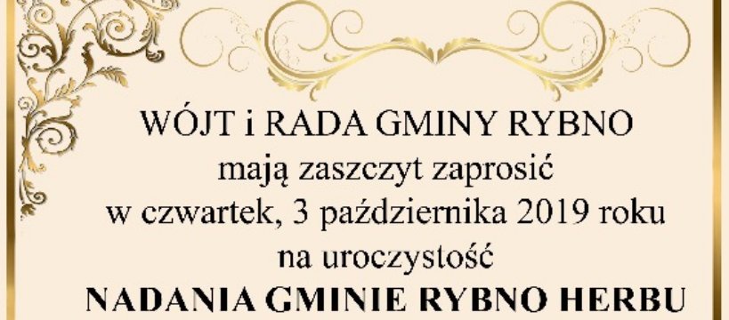 Uroczyste nadanie Gminie Rybno herbu!