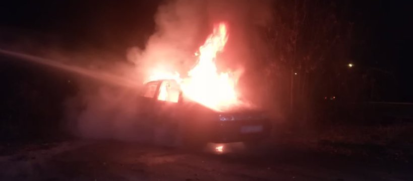 Pożar auta na ul. Wyszogrodzkiej 