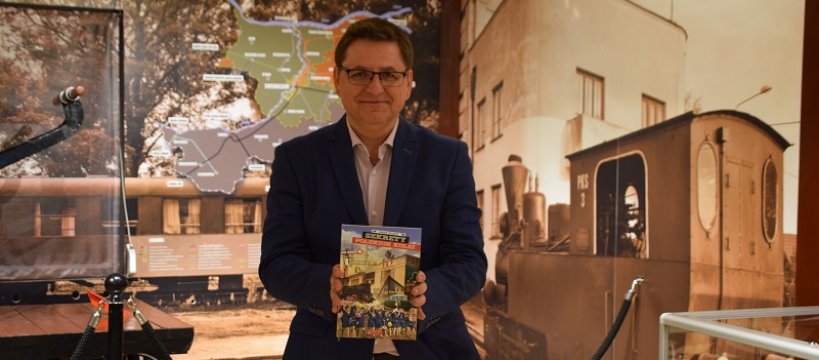 Roman Czejarek w Muzeum Kolei Wąskotorowej