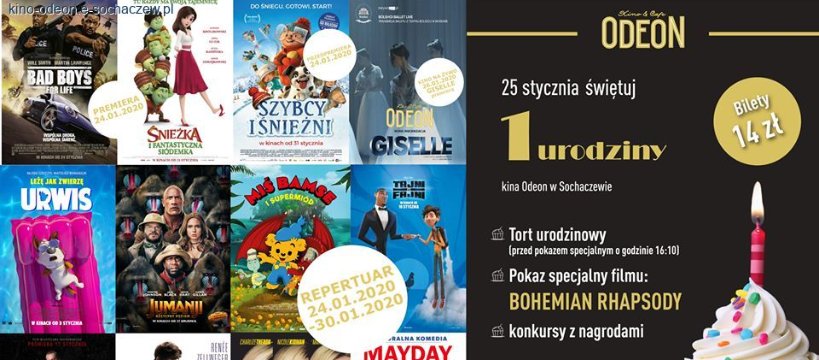 REPERTUAR KINA ODEON NA OKRES 24-30.01.2020 R.