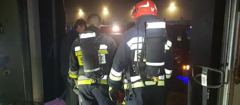 Pożar na terenie magazynu w miejscowości Teresin-Gaj