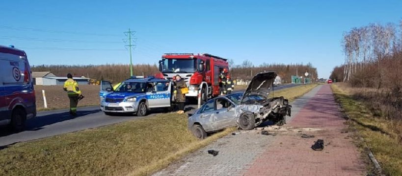 Samochód wpadł do rowu w miejscowości Teresin-Gaj