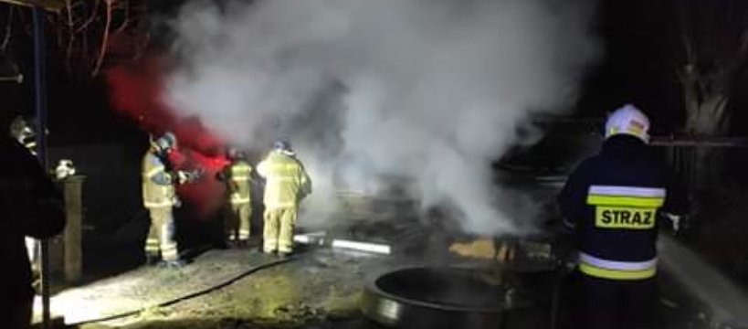 Pożar na terenie prywatnej posesji w Teresinie