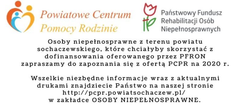 Dofinansowania PFRON 2020 rok