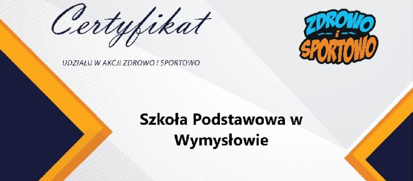 Certyfikat Zdrowo i Sportowo