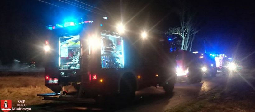 Pożar stodoły w gminie Młodzieszyn 