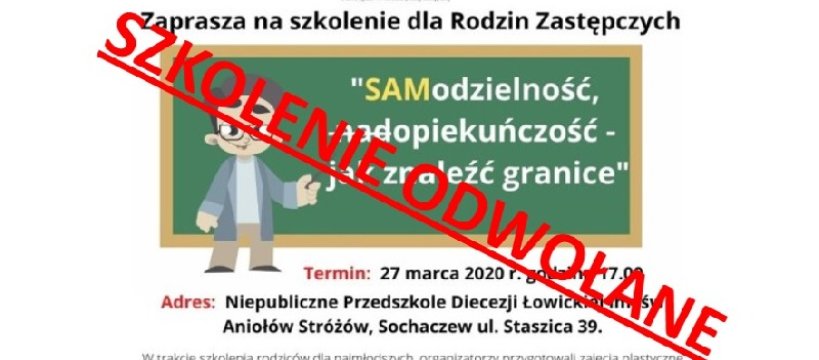 WAŻNE! - ODWOŁANE Szkolenie dla Rodzin Zastępczych