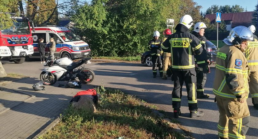 Wypadek w Elżbietowie - ranny motocyklista 