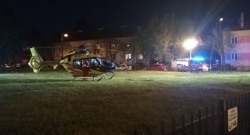Śmigłowiec LPR przy Grunwaldzkiej w Sochaczewie
