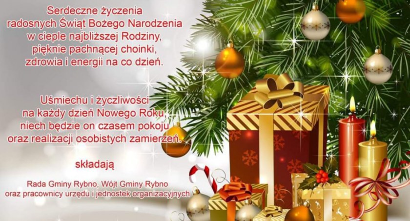 Życzenia Bożonarodzeniowe od Wójta Gminy Rybno  Damiana Jaworskiego 