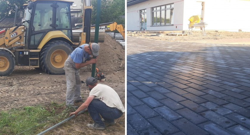 Gmina Rybno: Trwają prace związane z budową parkingu oraz ogrodzenia wokół nowo powstającego przedszkola