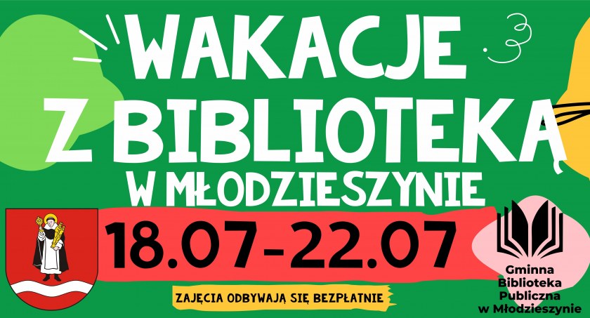 Młodzieszyn: Program na kolejny tydzień "Wakacji w Bibliotece" (18-22 lipca).
