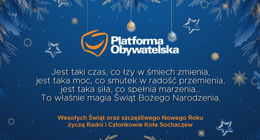 Wesołych Świąt życzy PO Sochaczew
