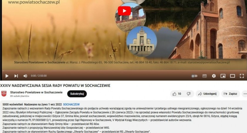 5000 wyświetleń - XXXIV NADZWYCZAJNA SESJA RADY POWIATU W SOCHACZEWIE!!!