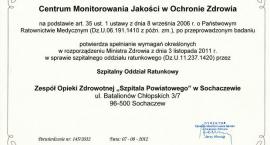 Sochaczewski SOR z certyfikatem