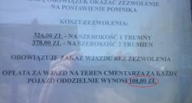 Cmentarz komunalny Sochaczew - wypalenisko - OPŁATY