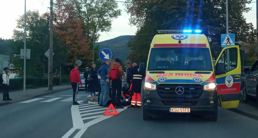 Sucha Beskidzka: Potrącenie na pasach 