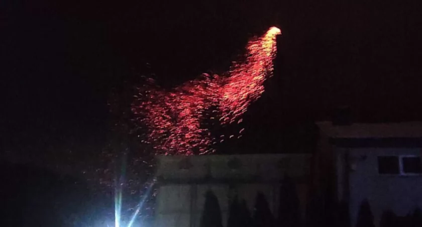 Nocny pożar w Zembrzycach 