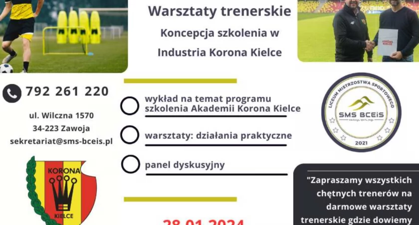 Darmowe warsztaty trenerskie Korony Kielce już w niedzielę w Zawoi