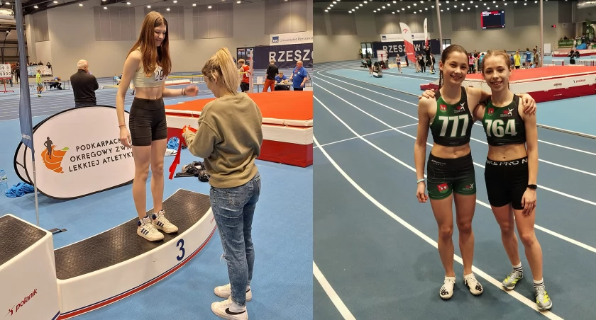 Sabina Basiura, Kamila Gawronek i Emilia Śpiewla z lekkoatletycznymi, wojewódzkimi medalami