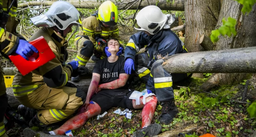 Wypadek gonił wypadek. Wielowątkowe ćwiczenia strażackie 