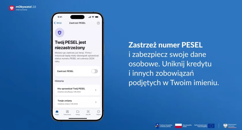 Zastrzeż PESEL i chroń swoje dane w mObywatelu 2.0