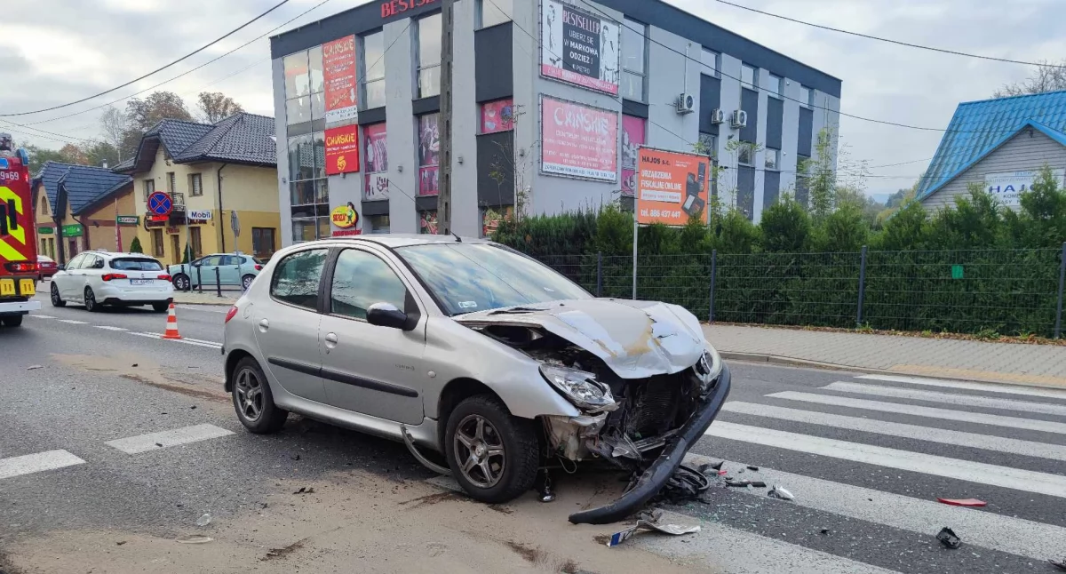 Kolizja na ulicy 3 Maja w Makowie Podhalańskim