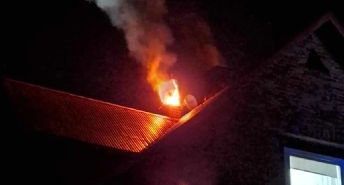 Wieczorny pożar w Bystrej Podhalańskiej 