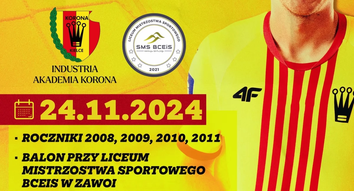 Zapraszamy na testy do Akademii Korony Kielce w Zawoi