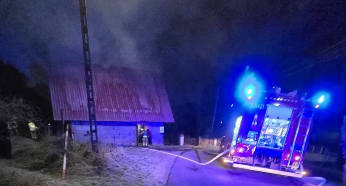 Pożar goprówki w Suchej Beskidzkiej 