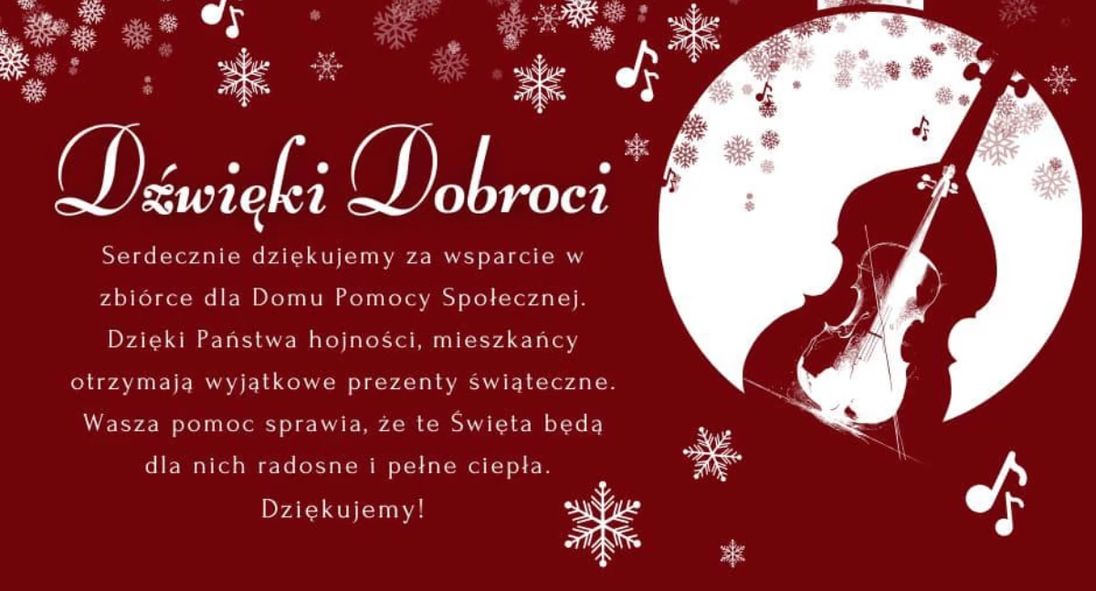 Podziękowanie za wsparcie akcji „Dźwięki Dobroci”